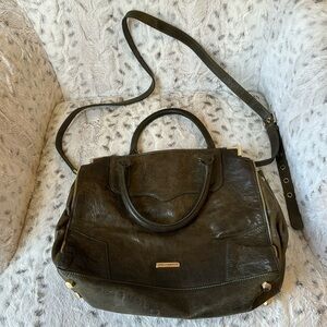 Rebecca Minkoff Army green bag with straps for shoulder that comes off.